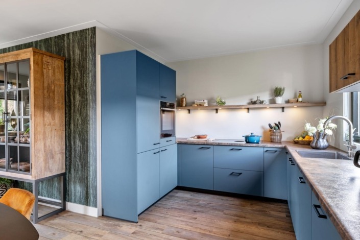 blauwe keuken